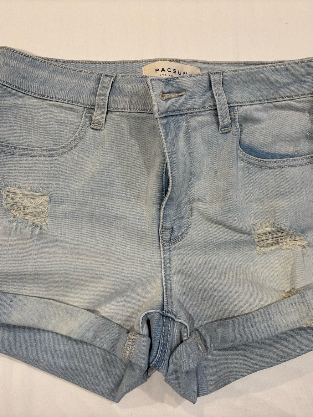 PacSun Light Wash Distressed Denim Shorts